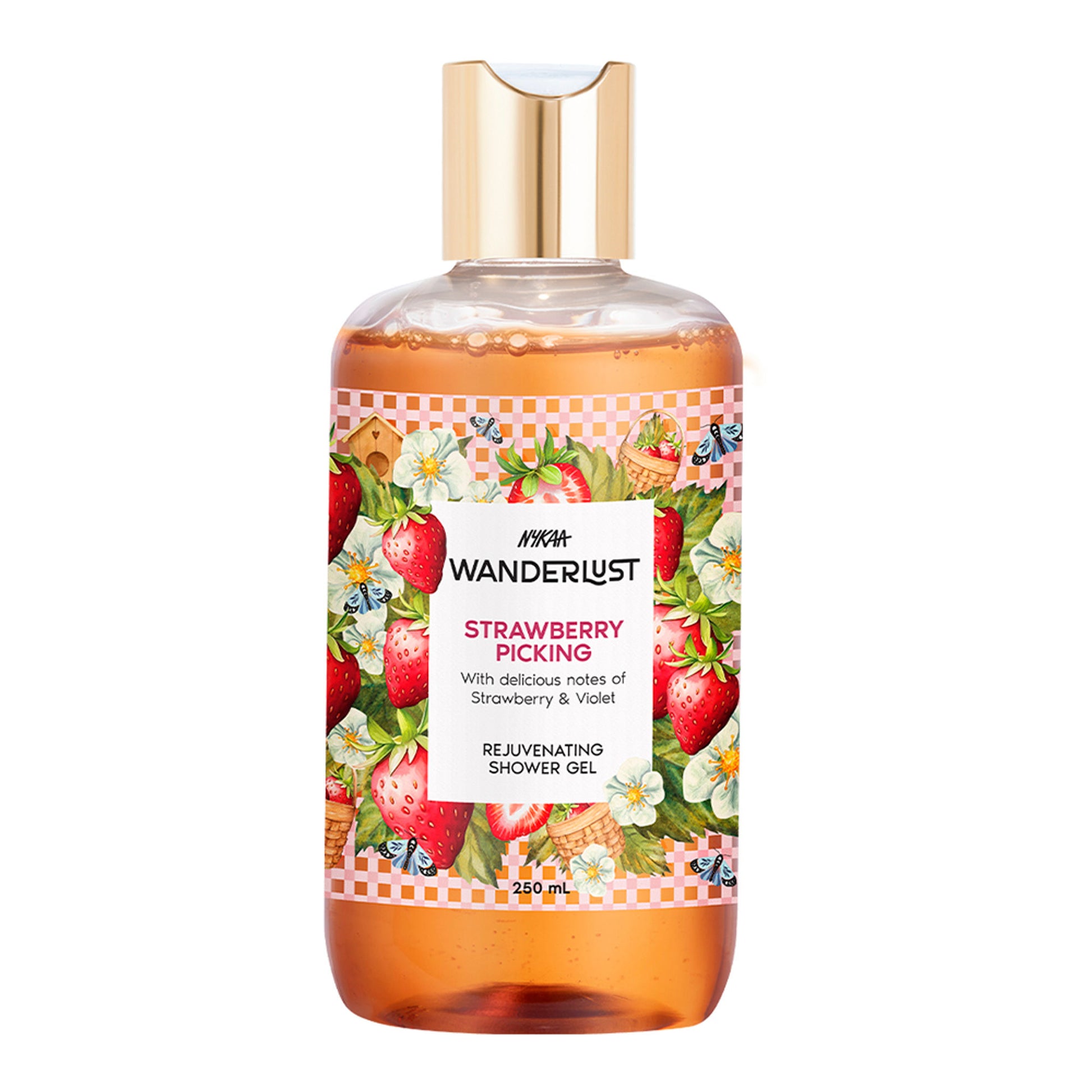 Nykaa Wanderlust Perfume Shower Gel - Hydrating, Relaxing & Cleansing - Strawberry Picking