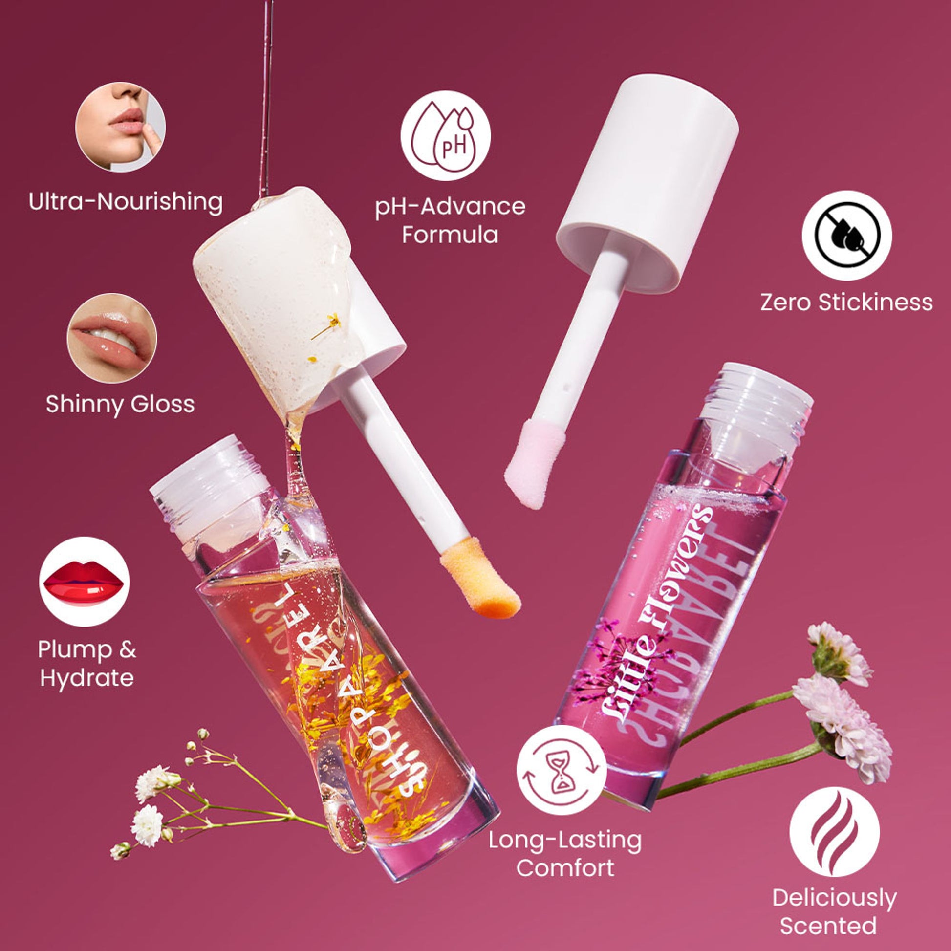 Shopaarel Little Flower Lip Gloss - Bubble
