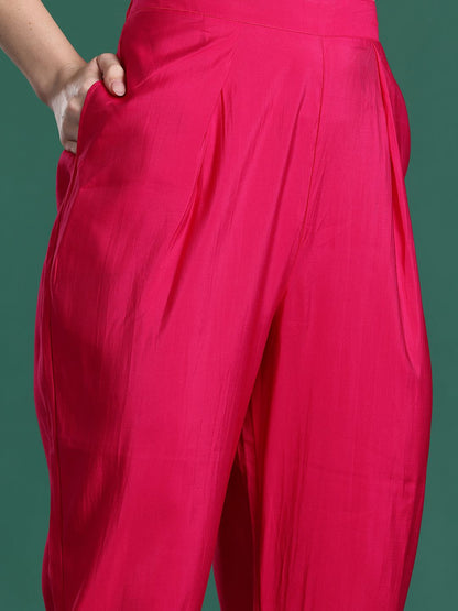 Indyancart IE Ethnic Motifs Embroidered Thread Work Kurta with Trousers & With Dupatta