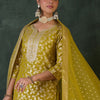 Dhiyona IE Women Floral Woven Design Sequinned Kurta Set With Dupatta