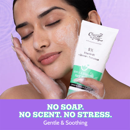 Chemist at Play Gentle & Soothing Facewash, 100% soap & fragrance-free, Soothes & hydrates