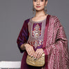 Indyancart VA Women'sFloral Embroidered Gotta Patti Kurta with Trousers & With Dupatta