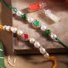 Dhiyona Unisex Set of 2 Beaded Bhai Bhabhi Rakhis With Roli & Chawal