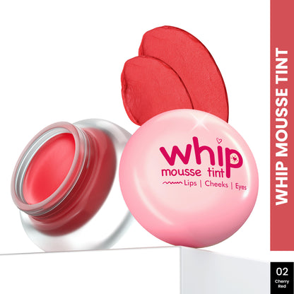 GLAM21 Whip Mousse Tint For Lips, Eyes & Cheeks - Cherry Red