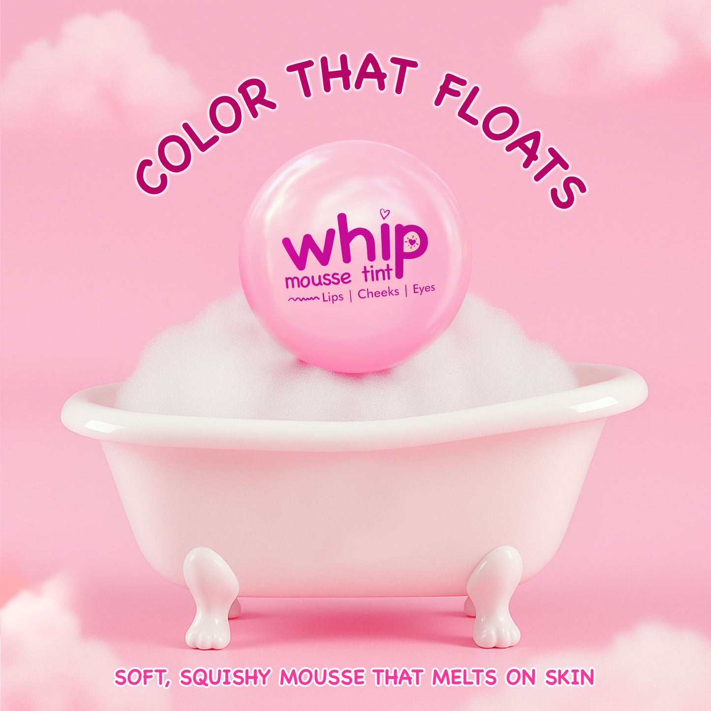 GLAM21 Whip Mousse Tint For Lips, Eyes & Cheeks - Cherry Red