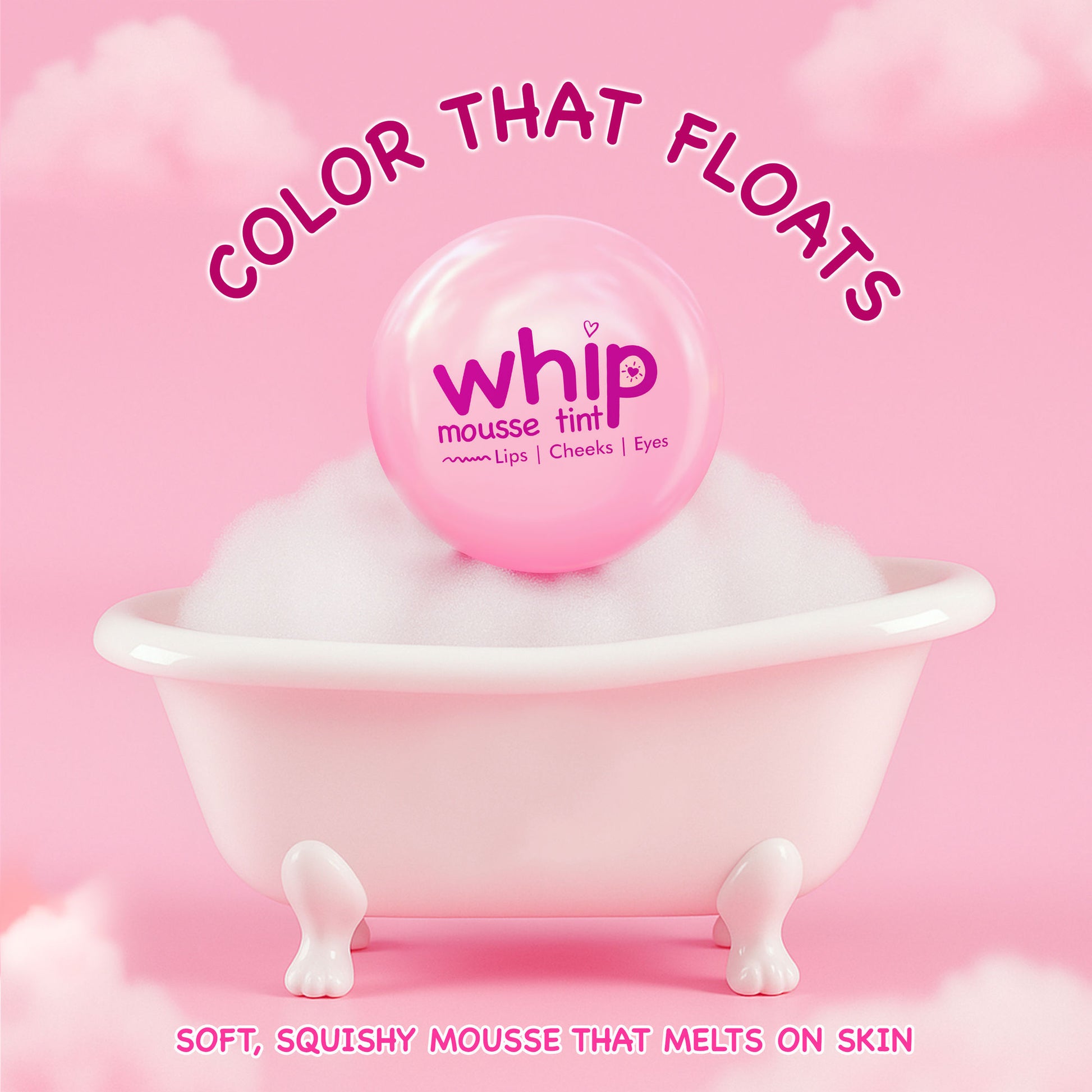 GLAM21 Whip Mousse Tint For Lips, Eyes & Cheeks - Cherry Red