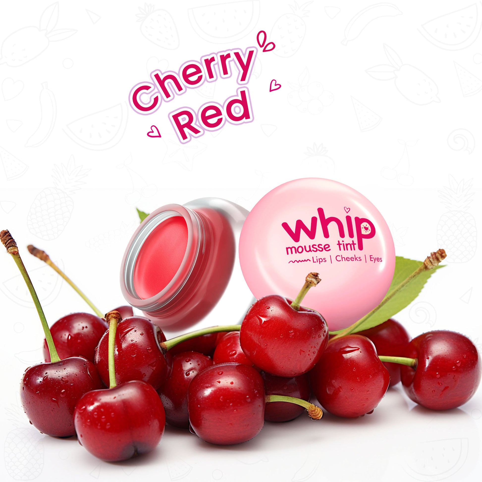 GLAM21 Whip Mousse Tint For Lips, Eyes & Cheeks - Cherry Red