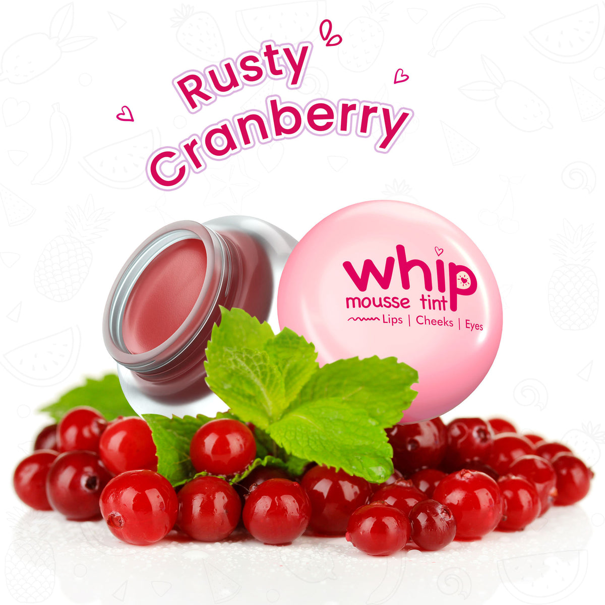 GLAM21 Whip Mousse Tint For Lips, Eyes & Cheeks - Rusty Cranberry
