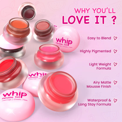GLAM21 Whip Mousse Tint For Lips, Eyes & Cheeks - Plum Star