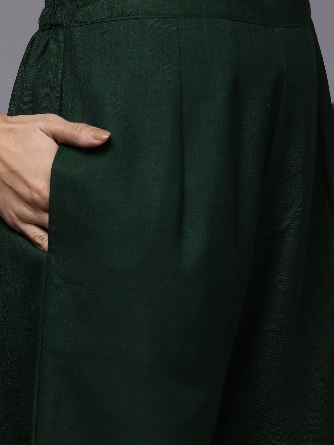 Women Green Patchwork Kurta with Palazzos & With Dupatta