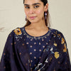 Indyancart IE Women Floral Printed Anarkali Pure Cotton Kurta with Trousers & With Dupatta
