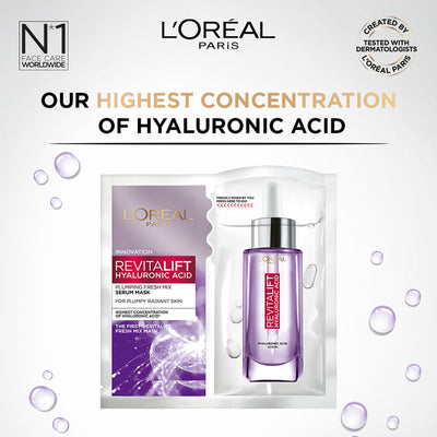 L'Oreal Paris Revitalift Hyaluronic Acid Fresh Mix Serum Hydrating Sheet Mask