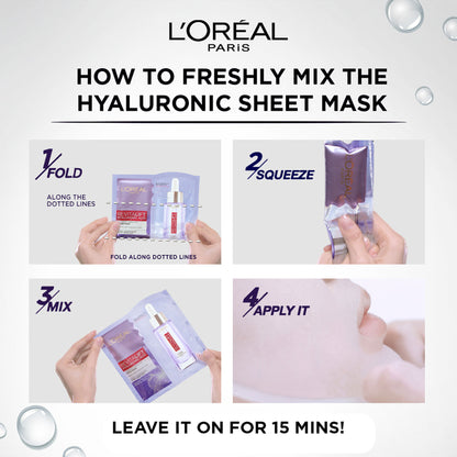 L'Oreal Paris Revitalift Hyaluronic Acid Fresh Mix Serum Hydrating Sheet Mask