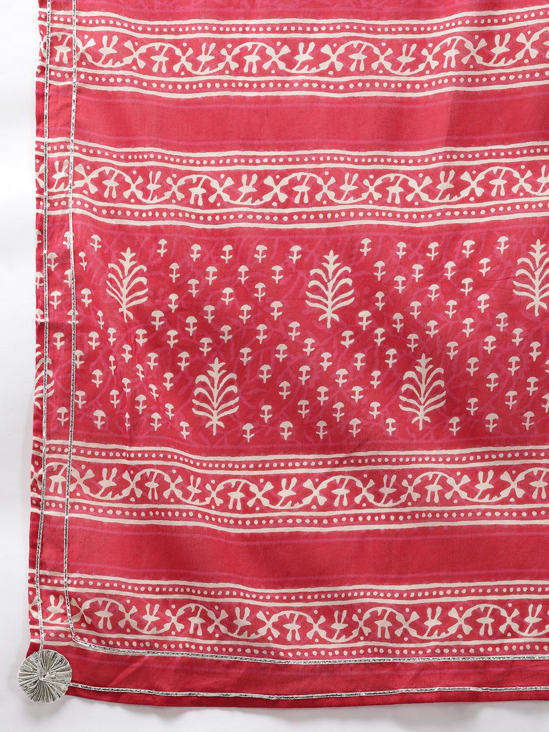Indyancart IE Women Pink Ethnic Motifs Printed Kurta with Palazzos & With Dupatta