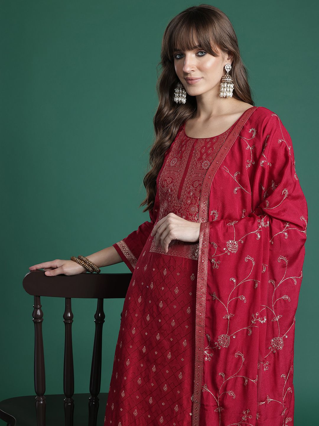 Ethnic Motifs Kurta with Trousers & Dupatta
