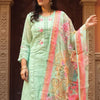 Dhiyona IE Women Floral Embroidered Regular Thread Work Kurta with Trousers & Dupatta