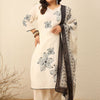 Indyancart Women's Floral Printed Regular Pure Cotton Kurta with Trousers & With Dupatta