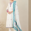 Dhiyona IE Floral Embroidered Thread Work Pure Cotton V-Neck Kurta With Trouser & Dupatta