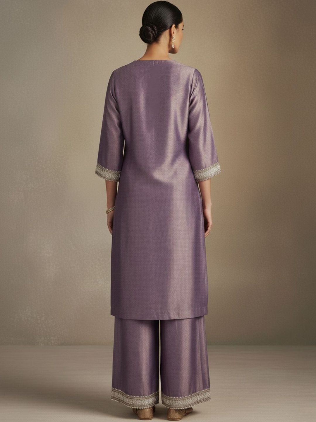Indyancart VA Women Regular Sequinned Kurta with Palazzos & With Dupatta