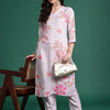 Dhiyona IE Floral Printed V-Neck Tunic With Trouser
