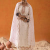 Indyancart IE White and Pink Ethnic Motifs Embroidered Gotta Patti Kurta with Trouser & Dupatta