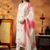 Indyancart IE Women Floral Embroidered Regular Mirror Work Kurta with Trousers & With Dupatta