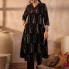 Dhiyona IE Women Ethnic Motifs Printed Regular Sequinned Pure Cotton Kurta with Trousers