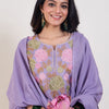 Dhiyona IE Floral Embroidered Thread Work Pure Cotton Straight Kurta With Trousers & Dupatta