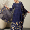 Indyancart IE Women Floral Printed Panelled Thread Work Pure Cotton Kurta with Trousers & With Dupatta