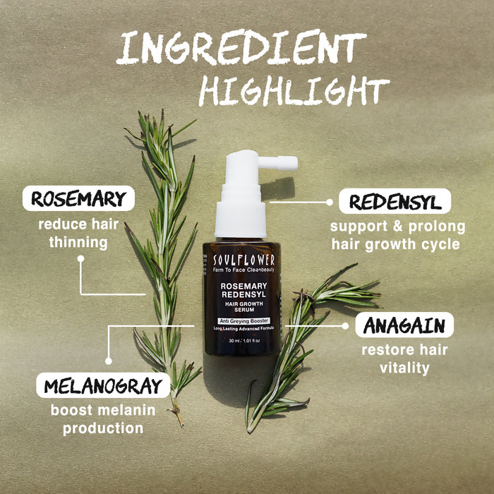 Soulflower Rosemary Redensyl Hair Growth Serum - Indyancart