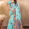 Dhiyona GR Women's Suhani Sky Blue Cotton Jamdani Saree