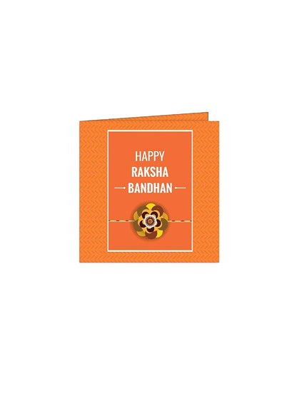 Anouk Stone Studded & beaded Rakhi Greeting Card & Roli Chawal