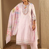 Indyancart IE Floral Yoke Design Straight Thread Work Pure Cotton Kurta with Trousers & Dupatta