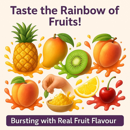 Confect Tropical Vibes Gummies | Pack of Pineapple, Mango, Kiwi, Peach, Lemon, Cherry Gummies |