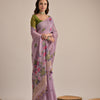 Dhiyona GR Women's Arisaa Lavender Muga Cotton Saree