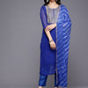 Dhiyona VR Women's Navy Blue Bandhani Zari Emboridered Kurta Set With Dupatta