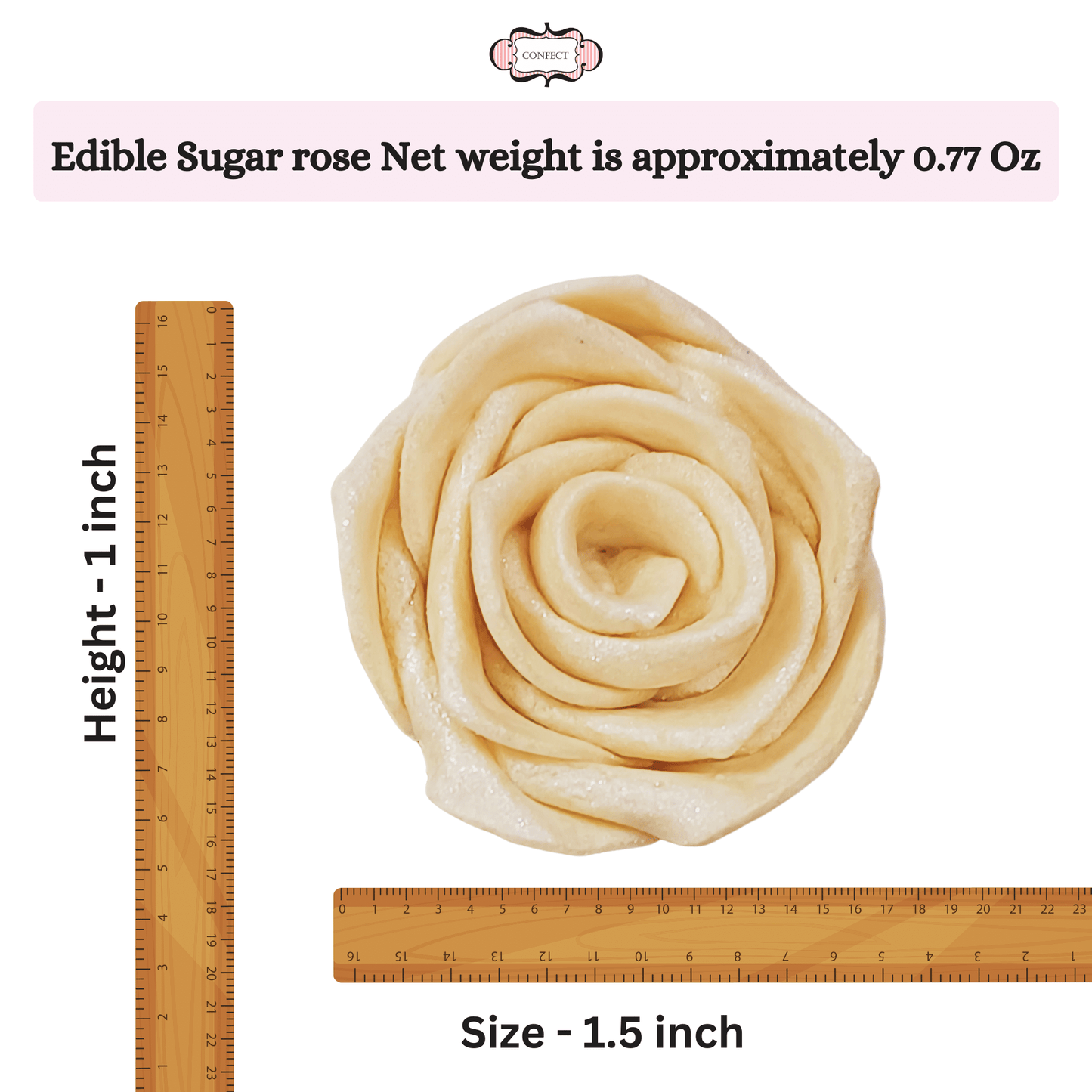 Confect Pearl | Edible Metallic Sugar Roses Topper