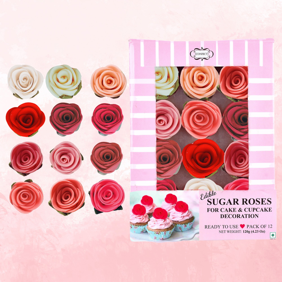 Confect Ombre- 5 | Edible Sugar Roses Topper