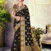 Dhiyona GR Women's GJ Black Diamond Sable Black Zari Woven Design Cotton Blend Saree