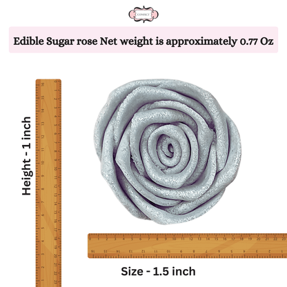 Confect Silver | Edible Metallic Sugar Roses Topper