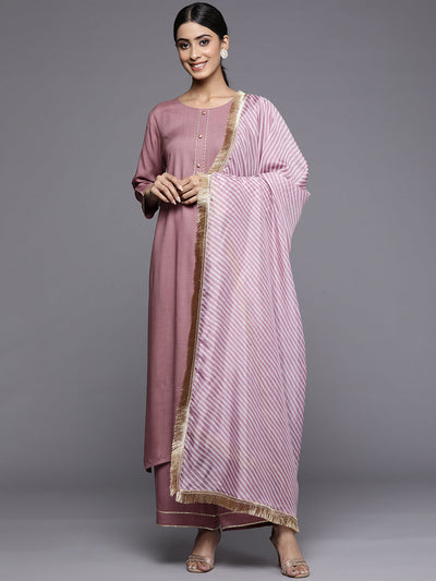 Indyancart VR Women's Solid Kurta Set With Printed Dupatta