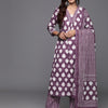 Dhiyona VR Women's Floral Printed Straight Kurta With Tonal Printed Bottom And Dupatta