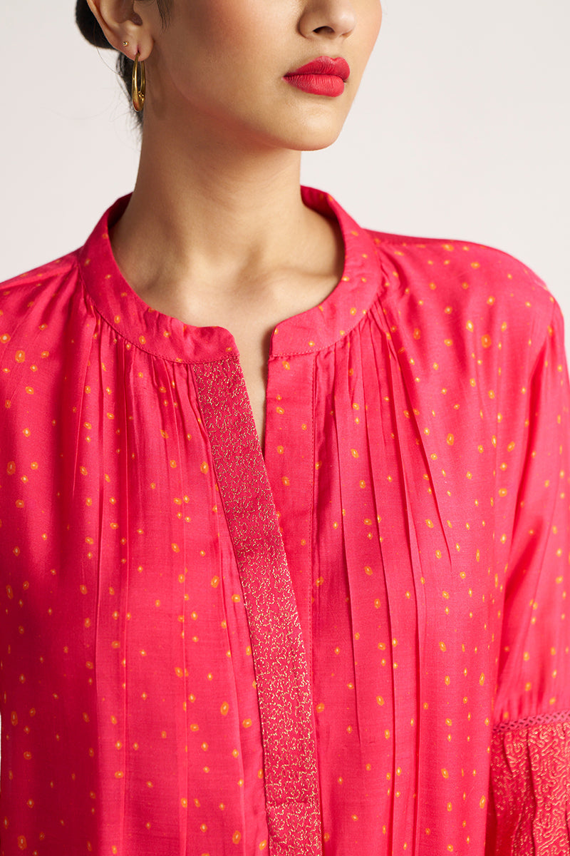 Women's Rani Pink Bemberg Silk Festive Co-ord Set