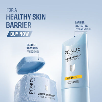 Ponds Biome Miracle UV Invisigel Moisturiser 100HR Hydration With SPF50 PA+++
