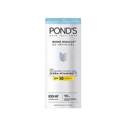 Ponds Biome Miracle UV Invisigel Moisturiser 100HR Hydration With SPF50 PA+++