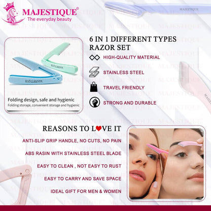 Majestique 6-In-1 Face Razor For Women - Multi-color