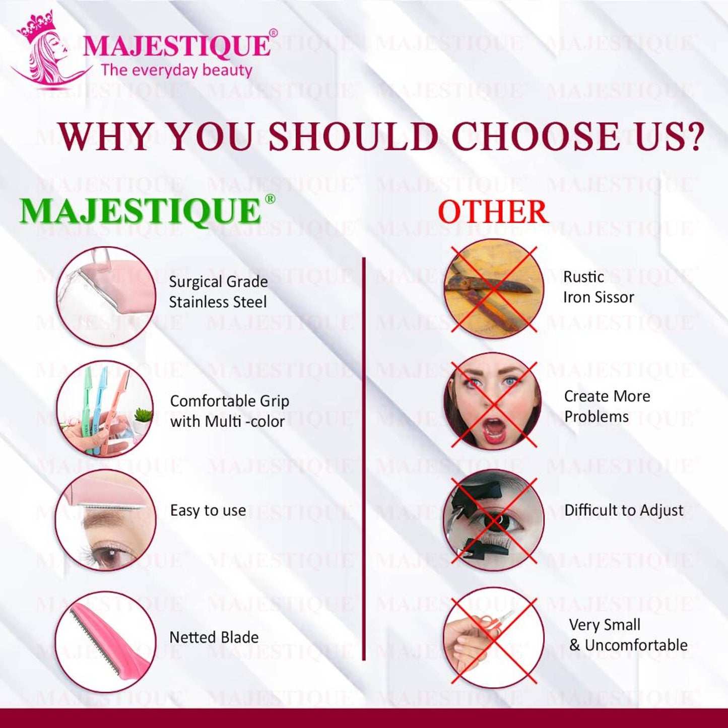 Majestique 6-In-1 Face Razor For Women - Multi-color