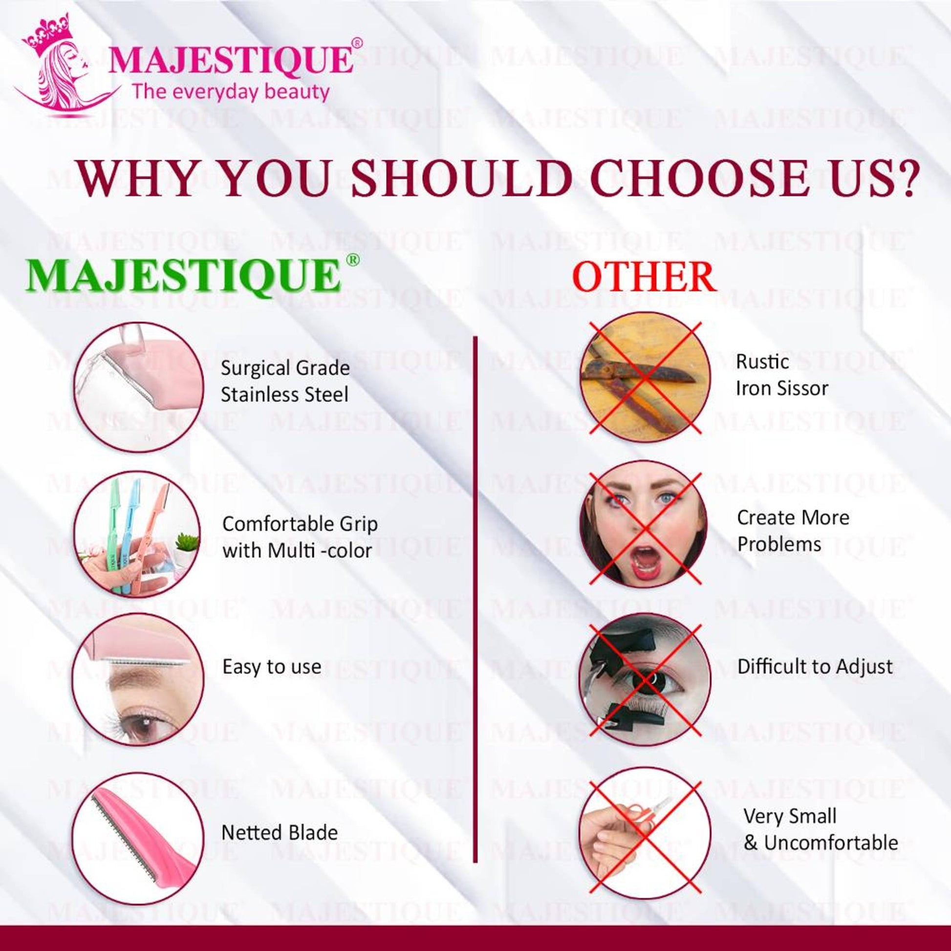 Majestique 6-In-1 Face Razor For Women - Multi-color