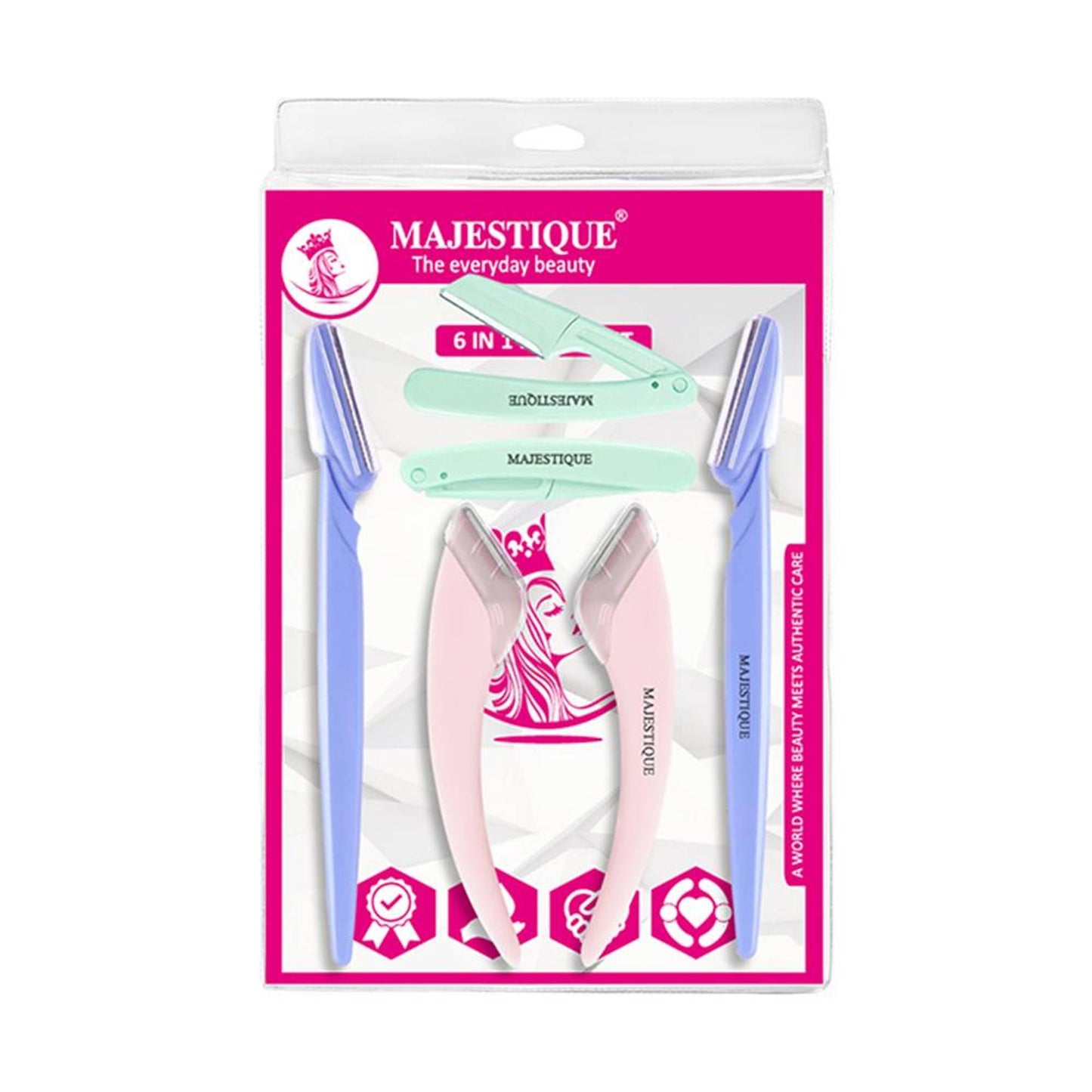 Majestique 6-In-1 Face Razor For Women - Multi-color