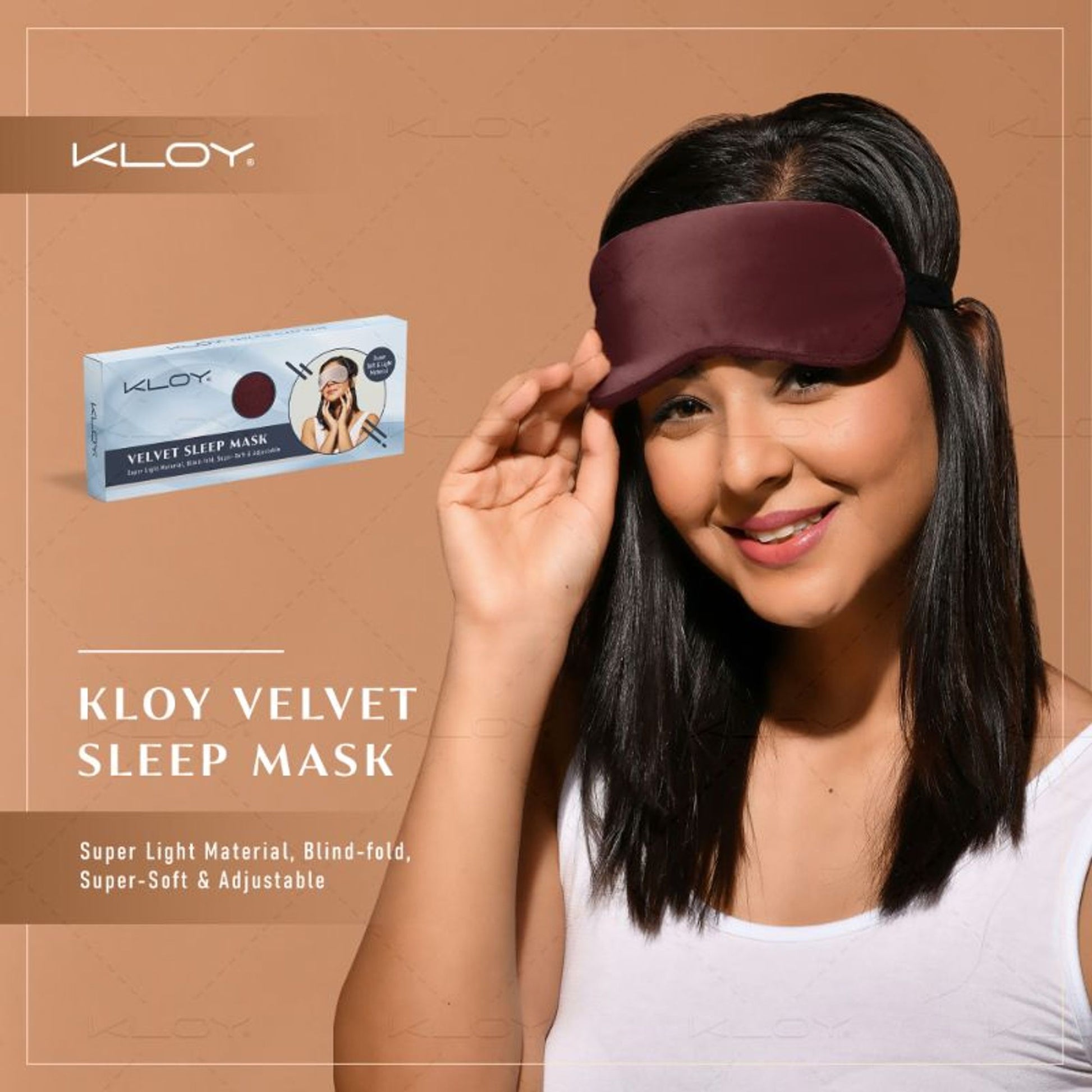 KLOY Breathable Sleep Eye Mask - Maroon